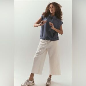 Free People Movement For The Win Blue Sleeveless Hoodie Sweatshirt M L